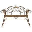vidaXL Kerti pad 2-Ülőhelyek száma 130 x 47 x 90 cm Acél Antik Barna