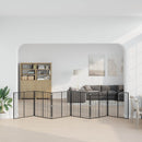vidaXL Kutya Kapu 6 db Fekete 100 x 100 cm Horganyzott Acél