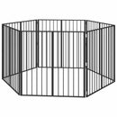 vidaXL Kutya Kapu 6 db Fekete 100 x 100 cm Horganyzott Acél