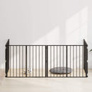 vidaXL Kutya Kapu 4 pcs Fekete 100 x 80 cm Horganyzott acél