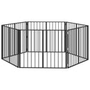 vidaXL Kutya Kapu 6 pcs Fekete 100 x 80 cm Horganyzott acél