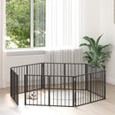 vidaXL Kutya Kapu 6 pcs Fekete 100 x 60 cm Horganyzott acél