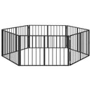 vidaXL Kutya Kapu 6 pcs Fekete 100 x 60 cm Horganyzott acél