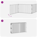 vidaXL Kutya Kapu 8 pcs Fekete 100 x 60 cm Horganyzott acél