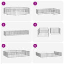 vidaXL Kutya Kapu 10 pcs Fekete 100 x 60 cm Horganyzott acél