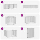 vidaXL Kutya Kapu 6 pcs Fekete 80 x 100 cm Horganyzott acél