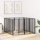 vidaXL Kutya Kapu 8 pcs Fekete 80 x 100 cm Horganyzott acél