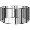 vidaXL Kutya Kapu 8 pcs Fekete 80 x 100 cm Horganyzott acél