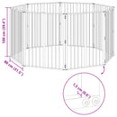 vidaXL Kutya Kapu 8 pcs Fekete 80 x 100 cm Horganyzott acél