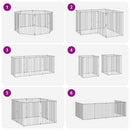 vidaXL Kutya Kapu 8 pcs Fekete 80 x 100 cm Horganyzott acél