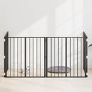 vidaXL Kutya Kapu 4 pcs Fekete 80 x 80 cm Horganyzott acél