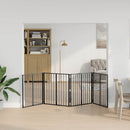 vidaXL Kutya Kapu 4 pcs Fekete 80 x 80 cm Horganyzott acél