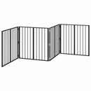 vidaXL Kutya Kapu 4 pcs Fekete 80 x 80 cm Horganyzott acél