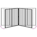 vidaXL Kutya Kapu 4 pcs Fekete 80 x 80 cm Horganyzott acél