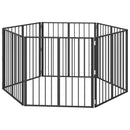 vidaXL Kutya Kapu 6 pcs Fekete 80 x 80 cm Horganyzott acél