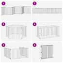 vidaXL Kutya Kapu 6 pcs Fekete 80 x 80 cm Horganyzott acél