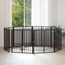 vidaXL Kutya Kapu 8 pcs Fekete 80 x 80 cm Horganyzott acél