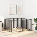 vidaXL Kutya Kapu 8 pcs Fekete 80 x 80 cm Horganyzott acél