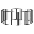 vidaXL Kutya Kapu 8 pcs Fekete 80 x 80 cm Horganyzott acél