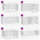 vidaXL Kutya Kapu 8 pcs Fekete 80 x 80 cm Horganyzott acél