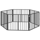 vidaXL Kutya Kapu 6 pcs Fekete 80 x 60 cm Horganyzott acél