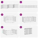 vidaXL Kutya Kapu 6 pcs Fekete 80 x 60 cm Horganyzott acél
