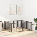 vidaXL Kutya Kapu 8 pcs Fekete 80 x 60 cm Horganyzott acél