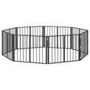 vidaXL Kutya Kapu 8 pcs Fekete 80 x 60 cm Horganyzott acél