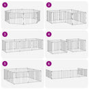 vidaXL Kutya Kapu 8 pcs Fekete 80 x 60 cm Horganyzott acél