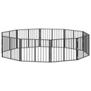 vidaXL Kutya Kapu 10 pcs Fekete 80 x 60 cm Horganyzott acél