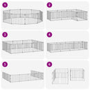 vidaXL Kutya Kapu 10 pcs Fekete 80 x 60 cm Horganyzott acél