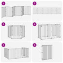 vidaXL Kutya Kapu 6 pcs Fekete 60 x 80 cm Horganyzott acél