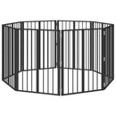 vidaXL Kutya Kapu 8 pcs Fekete 60 x 80 cm Horganyzott acél