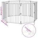 vidaXL Kutya Kapu 8 pcs Fekete 60 x 80 cm Horganyzott acél