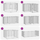 vidaXL Kutya Kapu 8 pcs Fekete 60 x 80 cm Horganyzott acél