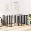 vidaXL Kutya Kapu 10 pcs Fekete 60 x 80 cm Horganyzott acél