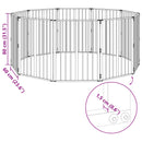 vidaXL Kutya Kapu 10 pcs Fekete 60 x 80 cm Horganyzott acél