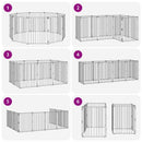 vidaXL Kutya Kapu 10 pcs Fekete 60 x 80 cm Horganyzott acél