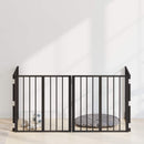 vidaXL Kutya Kapu 4 pcs Fekete 60 x 60 cm Horganyzott acél