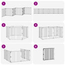 vidaXL Kutya Kapu 6 pcs Fekete 60 x 60 cm Horganyzott acél