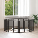 vidaXL Kutya Kapu 8 pcs Fekete 60 x 60 cm Horganyzott acél