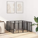 vidaXL Kutya Kapu 8 pcs Fekete 60 x 60 cm Horganyzott acél