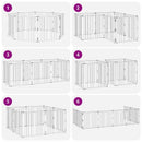 vidaXL Kutya Kapu 8 pcs Fekete 60 x 60 cm Horganyzott acél
