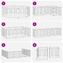 vidaXL Kutya Kapu 10 pcs Fekete 60 x 60 cm Horganyzott acél