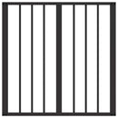 vidaXL Kutya Kapu 12 pcs Fekete 60 x 60 cm Horganyzott acél