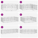 vidaXL Kutya Kapu 12 pcs Fekete 60 x 60 cm Horganyzott acél