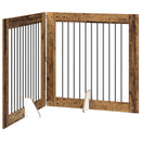 vidaXL Összecsukható kutyakerítés állványokkal 2 pcs Antik Fa 200,5 cm