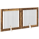 vidaXL Összecsukható kutyakerítés állványokkal 2 pcs Antik Fa 200,5 cm