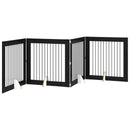 vidaXL Összecsukható kutyakerítés állványokkal 4 pcs Fekete Tölgy