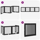 vidaXL Összecsukható kutyakerítés állványokkal 4 pcs Fekete Tölgy